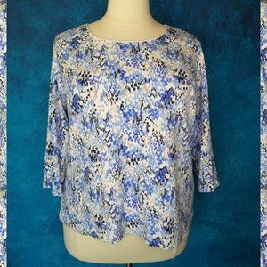 Karen Scott Geo Print Top 2XL